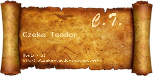 Czeke Teodor névjegykártya
